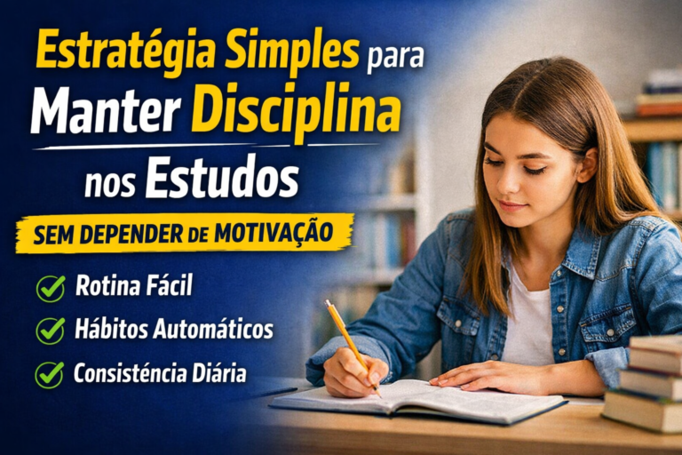 Estratégia simples para manter disciplina nos estudos sem depender de motivação