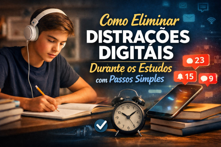 Como eliminar distrações digitais durante os estudos com passos simples