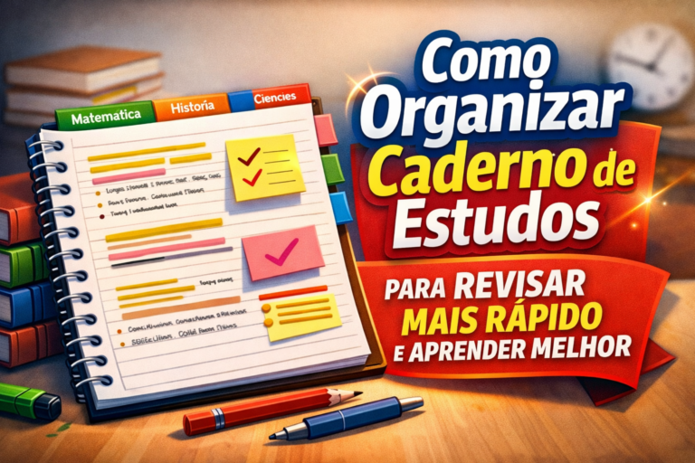 Como organizar caderno de estudos para revisar mais rápido e aprender melhor