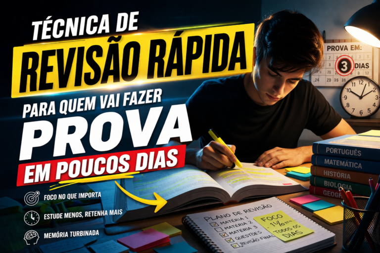 Técnica de revisão rápida para quem vai fazer prova em poucos dias